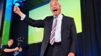 Nigel Farage giving a speech.