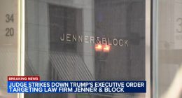 Federal judge overturns President Donald Trump's executive order targeting Chicago law firm Jenner & Block