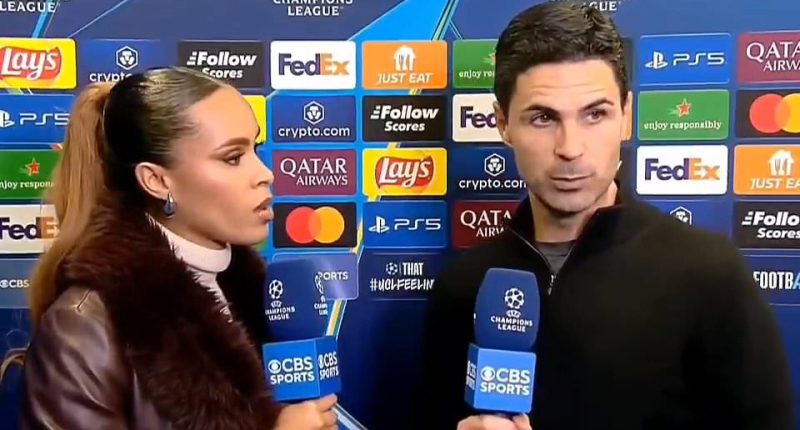 Football fans rip into Mikel Arteta over very AWKWARD interview and claim Arsenal boss 'malfunctioned' when quizzed on Champions League loss to PSG