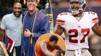 Former Giant Brandon Jacobs' son shocks fans in photo towering over his Super Bowl winning dad