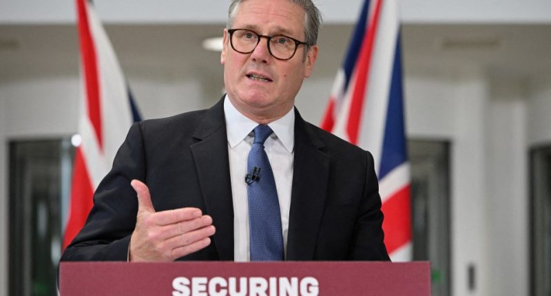 Keir Starmer, Britain's Prime Minister, speaking at a press conference.