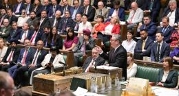 Prime Minister Keir Starmer speaking during Prime Minister's Questions in the House of Commons.