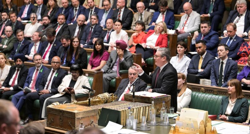 Prime Minister Keir Starmer speaking during Prime Minister's Questions in the House of Commons.