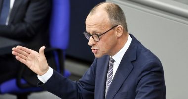 Friedrich Merz speaking at the German Bundestag.