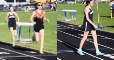 Girl's act of disappointment after she lost race to trans rival