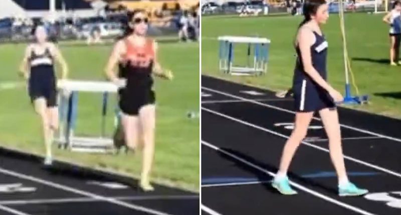 Girl's act of disappointment after she lost race to trans rival