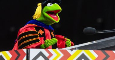 Graduating students get a special visit from childhood favorite