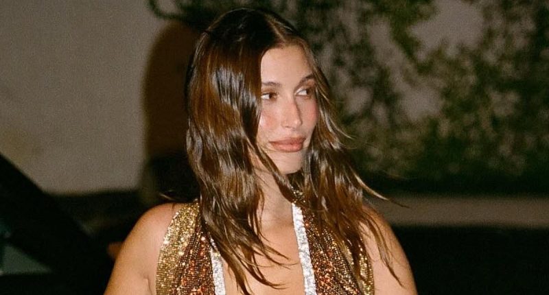 Hailey Bieber nearly spills out of daringly low-cut dress in Miami