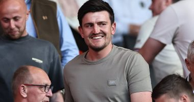 Harry Maguire watches on as his first club Sheffield United reach Championship play-off final with a RECORD aggregate win over Bristol City