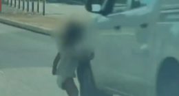 Toddler in diaper running into a road.