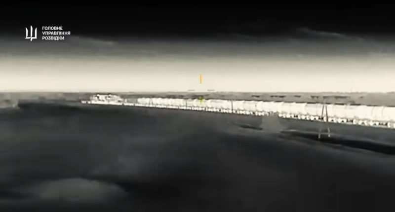 Drone footage of a Ukrainian attack on a Russian train.