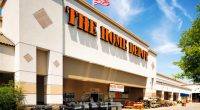 The Home Depot store exterior on a sunny day.