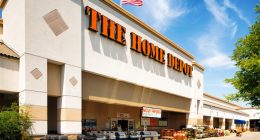 The Home Depot store exterior on a sunny day.