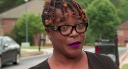 Woman interviewed about HOA settlement.