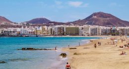 Las Canteras Beach in Las Palmas, Gran Canaria, Spain.