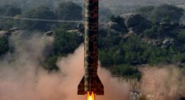 epa02503592 A handout picture released on 21 December 2010 by Pakistani military Inter Services Public Relations (ISPR) shows a Medium Range Ballistic Missile Hatf V (Ghauri) missile taking off during a test fire from an undisclosed location in Pakistan. Pakistan successfully test fired Hatf V, medium-range ballistic missile, on 21 December. Ghauri ballistic missile is a liquid fuel missile which can carry both conventional and nuclear warheads over a distance of 1300 Kms. EPA/ISPR / HANDOUT EDITORIAL USE ONLY NO SALES