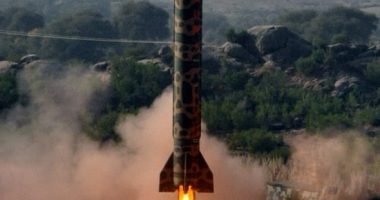 epa02503592 A handout picture released on 21 December 2010 by Pakistani military Inter Services Public Relations (ISPR) shows a Medium Range Ballistic Missile Hatf V (Ghauri) missile taking off during a test fire from an undisclosed location in Pakistan. Pakistan successfully test fired Hatf V, medium-range ballistic missile, on 21 December. Ghauri ballistic missile is a liquid fuel missile which can carry both conventional and nuclear warheads over a distance of 1300 Kms. EPA/ISPR / HANDOUT EDITORIAL USE ONLY NO SALES