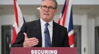 Keir Starmer speaking at a press conference.