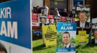 FEDERAL ELECTION. People line up to vote at Bankstown Senior Citizens Centre, Bankstown in the southwest Sydney electorate of Blaxland. Saturday May 3, 2024. Photo: Max Mason-Hubers