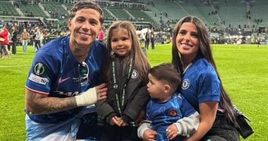 Inside Chelsea's Conference League party: Triumphant Blues kickstart celebrations with karaoke and are joined by WAGs in post-final celebration - while Mykhailo Mudryk is spotted with a winners' medal