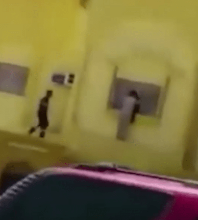 Video still of women in a Saudi Arabian prison.