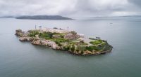 Aerial view of Alcatraz Island.