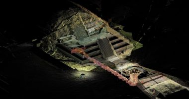 3D scan of a tunnel leading to potential royal tombs beneath the Quetzalcoatl temple in Teotihuacan.