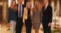 Ivanka Trump, Tiffany Trump, Eric Trump, and two other people posing for a photo.