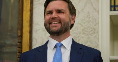 Smiling Vice President JD Vance.