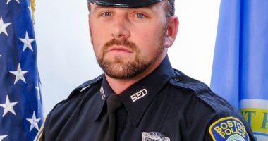 Portrait of Boston Police Officer John O'Keefe.