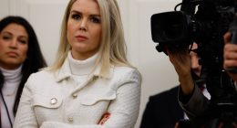 White House press secretary Karoline Leavitt at a press briefing.
