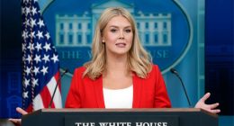 White House press secretary Karoline Leavitt at a press briefing.