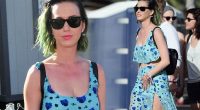 Katy Perry flashes her flat tum as she parties at Coachella