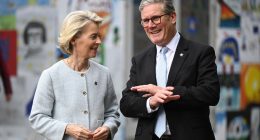 Ursula von der Leyen and Keir Starmer meeting.