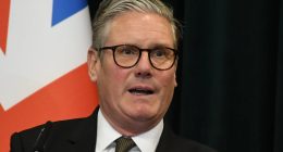 Keir Starmer, British Prime Minister, at a press conference.