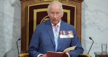 King Charles giving a speech from the throne.