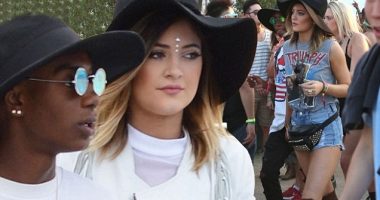 Kylie Jenner swaps suede jacket for lace up brown boots and T-shirt