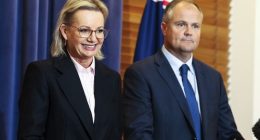 Liberal leader Sussan Ley and Deputy Liberal leader Ted O'Brien at a press conference at Parliament House in Canberra