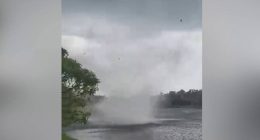 Lightning sparks house fire in Waterford Lakes, nearby resident captures waterspout on camera