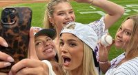 Livvy Dunne joined by fellow Sports Illustrated swimsuit models on the field for glamorous first pitch at Mets game