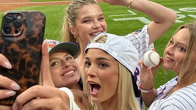 Livvy Dunne joined by fellow Sports Illustrated swimsuit models on the field for glamorous first pitch at Mets game