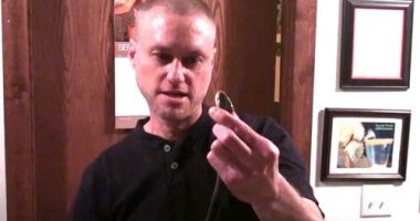A screenshot of a video Tim Friede posted on YouTube 11 years ago of him being bitten by a taipan.