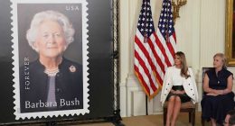Melania Trump hosts White House event commemorating Barbara Bush stamp