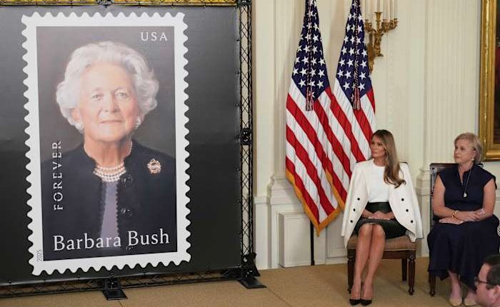 Melania Trump hosts White House event commemorating Barbara Bush stamp