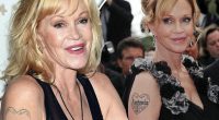 Melanie Griffith covers up Antonio tattoo while