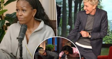 Michelle Obama calls out Ellen DeGeneres for forcing her to do this