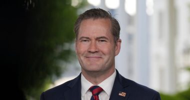 National Security Advisor Mike Waltz in a television interview at the White House.