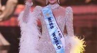 Opal Suchata Chuangsri, Miss World, waving.