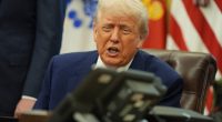 President Donald Trump on a phone call.