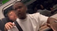 A man on a train threatening women.